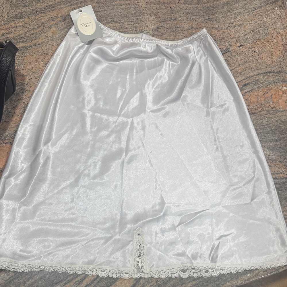 Vintage Christian Dior White Satin Women's Slip